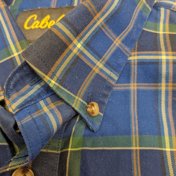 Cabela's Mens Blue Plaid Button Down Shirt Size XL - Picture 6 of 10
